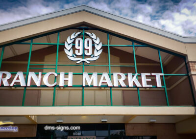 99 Ranch Market Channel Letters built and installed by DMS signs