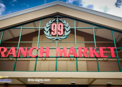 99 Ranch Market Channel Letters built and installed by DMS signs