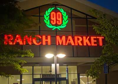 99 Ranch Market Channel Letters built and installed by DMS signs