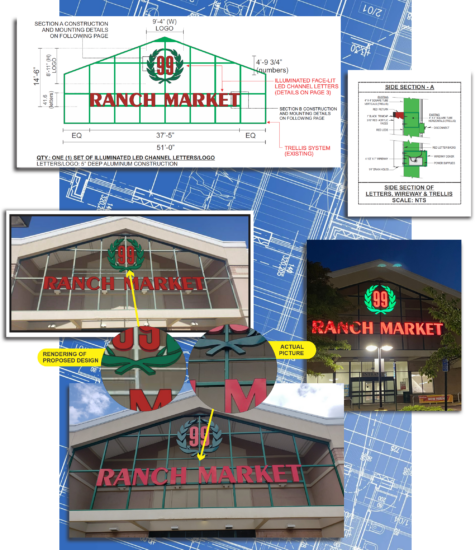 DMS signs design process for 99 Ranch Market