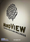 Mindview Behavioral Health and Wellness Logo made out of Acrylic Dimensional Letters with Metal Finish Laminate. It’s a great Alternative to expensive metal cut out letters.