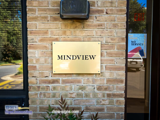 Mindview Behavioral Health and Wellness Engraved Brass Plastic Sign