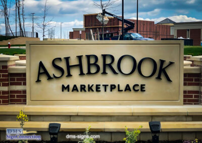 Ashbrook Marketplace Stainless Steel 3D Sign Letters for Monument Sign in Ashburn VA