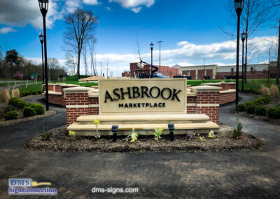 Ashbrook Marketplace Stainless Steel 3D Sign Letters for Monument Sign in Ashburn VA