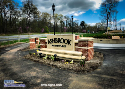 Ashbrook Marketplace Stainless Steel 3D Sign Letters for Monument Sign in Ashburn VA