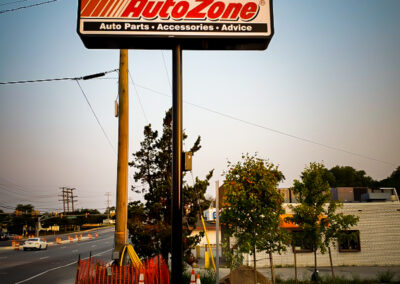 Autozone Illuminated Pylon Sign in Owensmill, MD