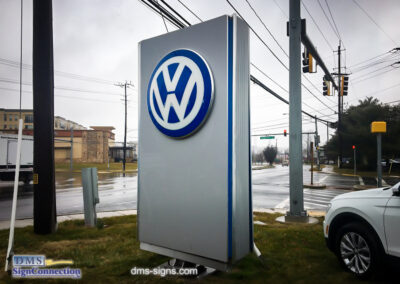 King Volkswagen Pylon Sign Emergency Service Call in Gaithersburg VA