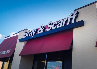 Bray & Scarff, Alexandria VA Channel Letters, Awning and Window Graphics Before Pics