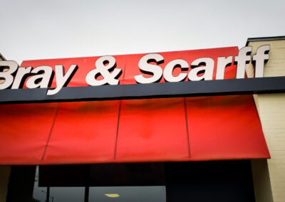 Bray & Scarff, Alexandria VA Channel Letters, Awning and Window Graphics Before Pics