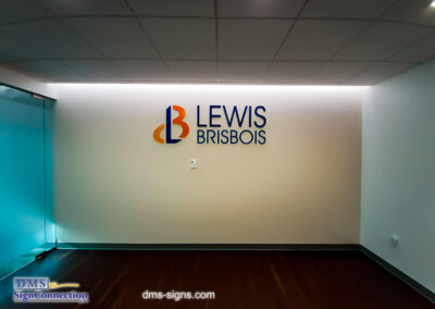 Lewis Brisbois Penn Ave Washington DC Window Film 3D Metal Letters