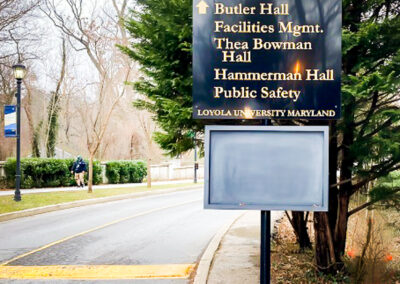 Loyola University Baltimore Maryland Wayfinding Sign Resurface Thea Bowman