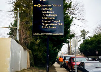 Loyola University Baltimore Maryland Wayfinding Sign Resurface Thea Bowman