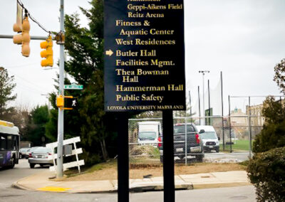 Loyola University Baltimore Maryland Wayfinding Sign Resurface Thea Bowman