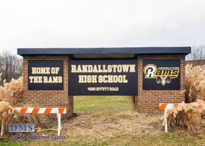 Randallstown HS 4000 Offutt Road School Entrance, Gold and Black, digital prints, retrofit, roof, electrical rewiring