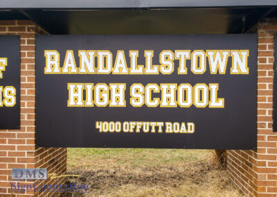 Randallstown HS 4000 Offutt Road School Entrance, Gold and Black, digital prints, retrofit, roof, electrical rewiring