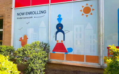 Perforated Privacy Film With Printed Graphics Installed In Georgetown DC For Daycare Facility