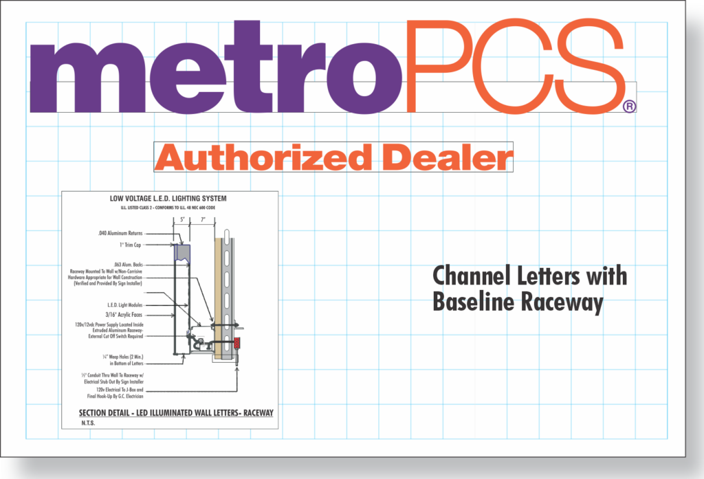 Channel Letter construction - Baseline Raceway Mounting